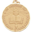 Academic Excellence (Book & Torch) - 2 Inch Diamond Cut Edge Medal with Ribbon