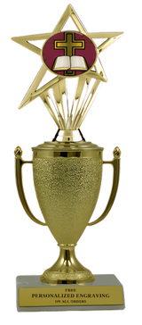 Religious Cross Cup Trophy with Insert