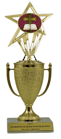 Religious Cross Cup Trophy with Insert
