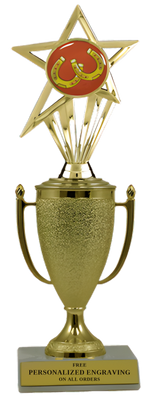 Horseshoes Cup Trophy with Insert