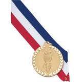 2" Diamond Cut Edge Medal with Ribbon - Achievement