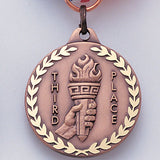 Achievement Torch Medal, 1st, 2nd, 3rd Place (1 1/4")