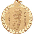 1st, 2nd 3rd Place with Torch - 2 Inch Diamond Cut Edge Medal with Ribbon
