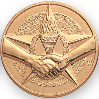 Achievement Star Handshake Litho Medal Insert