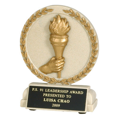 Torch Cast Stone Trophy