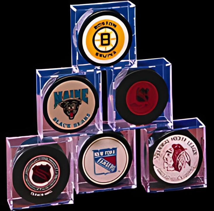 Acrylic Hockey Puck Holders (6-pack)