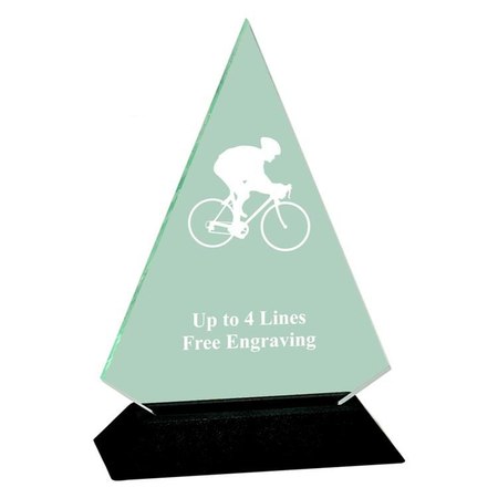 Acrylic Triangle Cycling Award With Black Base