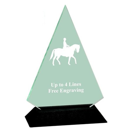 Acrylic Triangle Equestrian Award With Black Base
