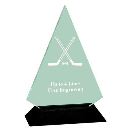 Acrylic Triangle Hockey Award With Black Base