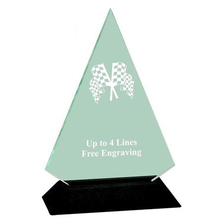 Acrylic Triangle Pinewood Derby Award With Black Base