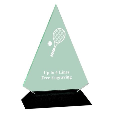Acrylic Triangle Award With Black Base - Tennis
