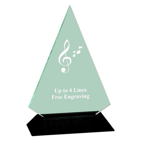 Acrylic Triangle Music Award With Black Base
