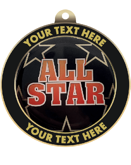 All Star Insert Medal with Personalized Rim