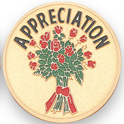 Appreciation Flowers Medal Insert (Etched)