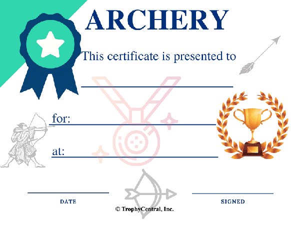 Archery Award Certificate - Free Template