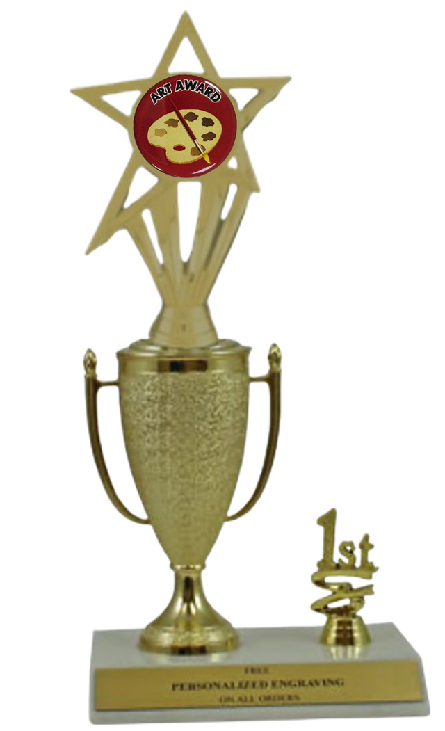 Art 1st, 2nd and 3rd Place Award Cup Trophy with Insert
