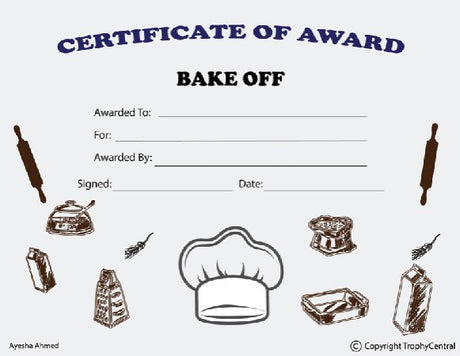 Bake-Off Award Certificate - Free Template