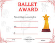 Ballet Award Certificate - Free Template