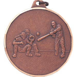 2 Inch Diamond Cut Edge Baseball Batter and Catcher Medal