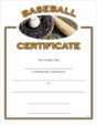Achievement Baseball Certificate