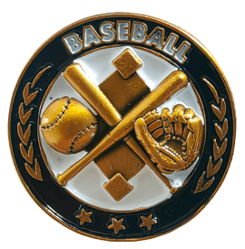 Baseball Gold Enamel Lapel Pin