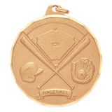 2 Inch Diamond Cut Edge Baseball Medal