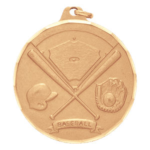 2 Inch Diamond Cut Edge Baseball Medal