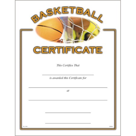 Basketball Certificate