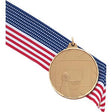 2" Diamond Cut Edge Medal with Ribbon - Basketball