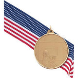 2" Diamond Cut Edge Medal with Ribbon - Basketball