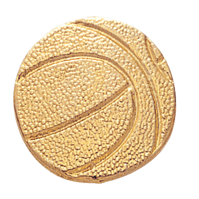 Gold Basketball-Shaped Pin
