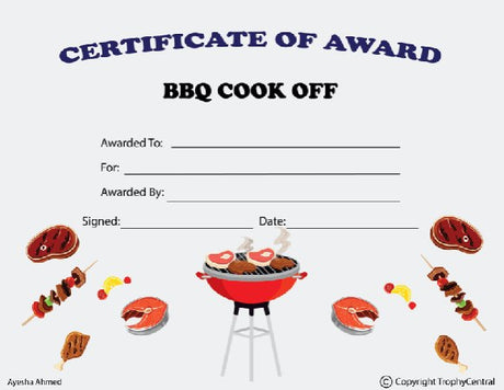 BBQ Cook-Off Award Certificate - Free Template