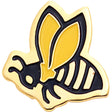 Bee Mascot Lapel Pins with Color Finish