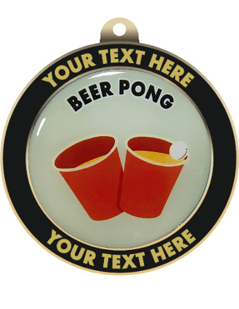 Beer Pong Insert Medal with Personalized Rim