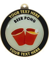 Beer Pong Insert Medal with Personalized Rim