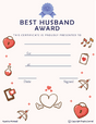 Best Husband Award Certificate - Free Template