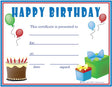 Birthday Award Certificate (Boy) - Free Template