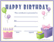Birthday Award Certificate (Girl) - Free Template