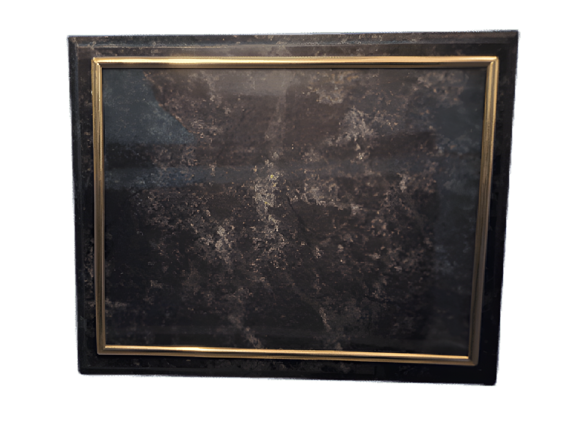 Black Marble Certificate Plaque with Gold Frame
