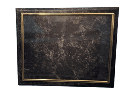 Black Marble Certificate Plaque with Gold Frame