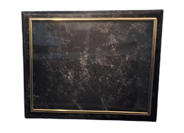 Black Marble Certificate Plaque with Gold Frame