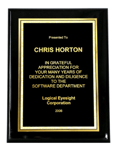 9" x 12" Black Piano Plaque