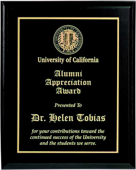 8" x 10" Black Award Plaque