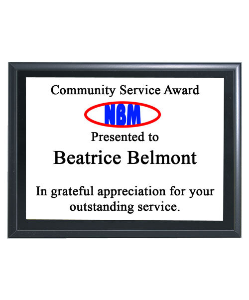Black Wall Plaque - 12" x 9"