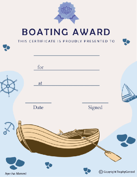 Boating Award Certificate - Free Template