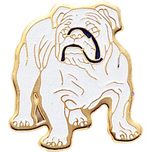 Bull Dog Mascot Lapel Pins with Color Finish