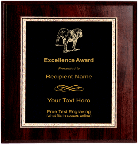 Bulldog Mascot Plaque
