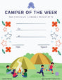 Camper of the Week Award Certificate - Free Template