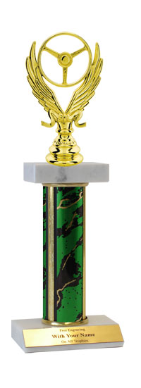 Winged Wheel Deluxe Double Marble Trophy