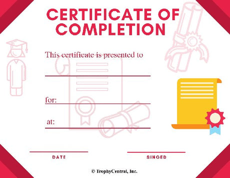 Award of Completion Certificate - Free Template